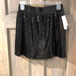 Black sequined mini skirt